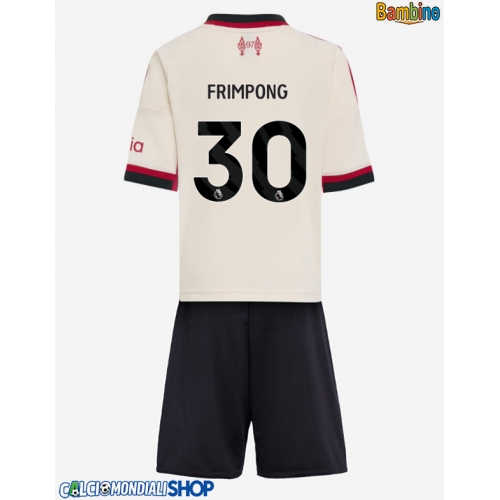 Maglie da calcio Liverpool Jeremie Frimpong #30 Seconda Maglia Bambino 2025-26 Manica Corta + Pantaloni corti)